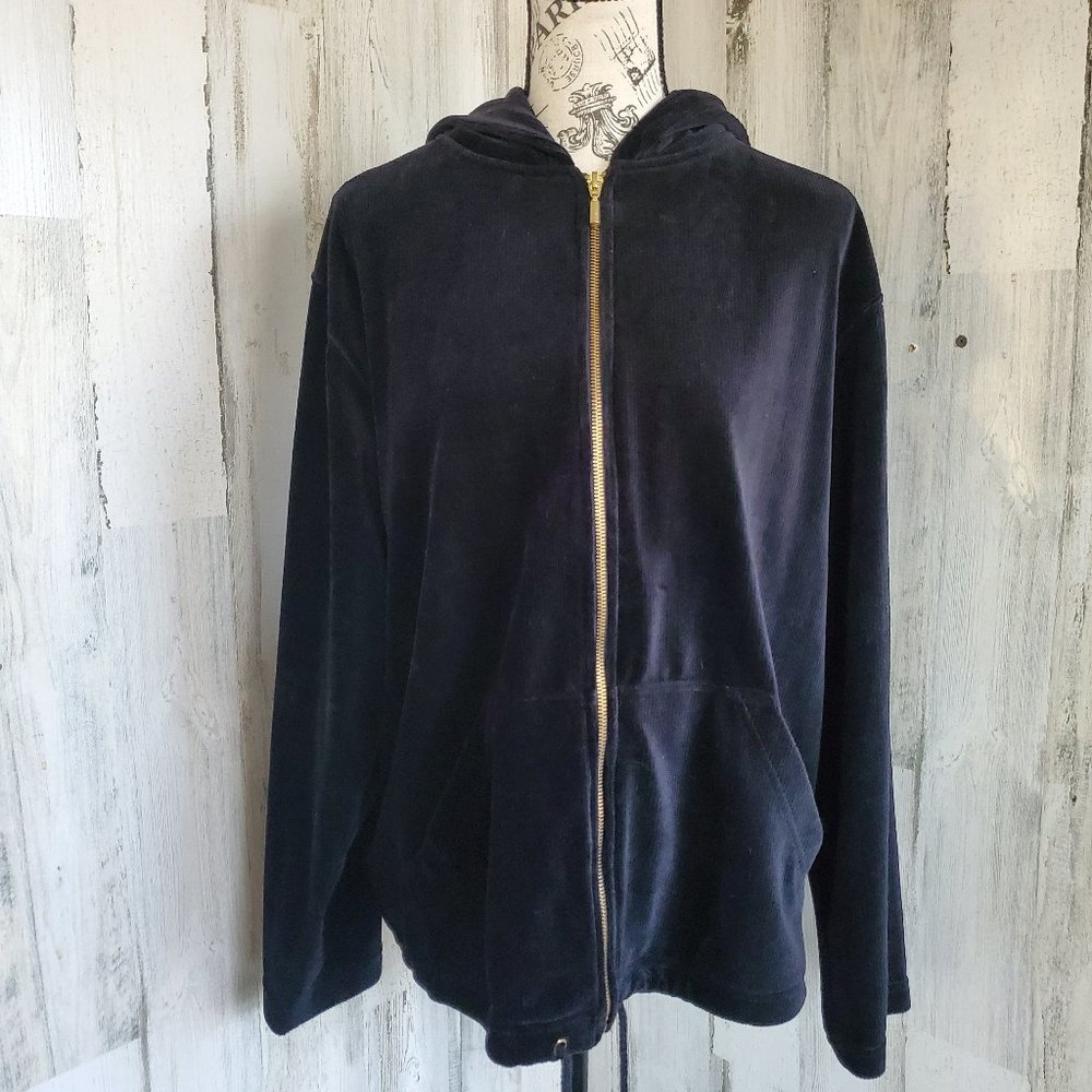 NWT JENNIFER MOORE VELOUR HOODIE